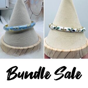 BOGO Free Flower Enamel Cloisonne Bracelet Bangle Set 1